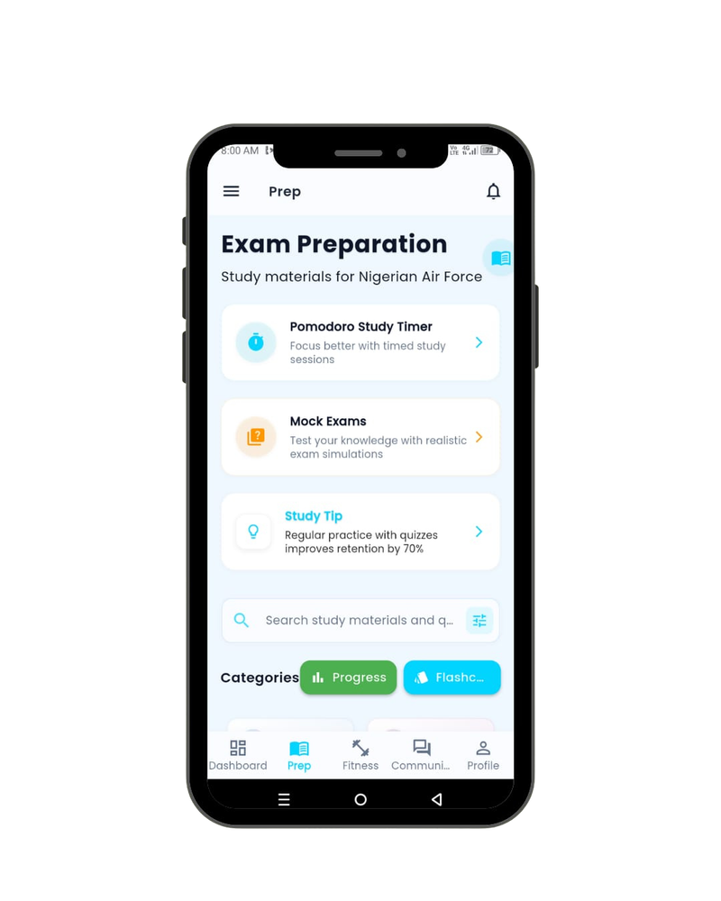 FIT4FORCE Exam Prep Screen